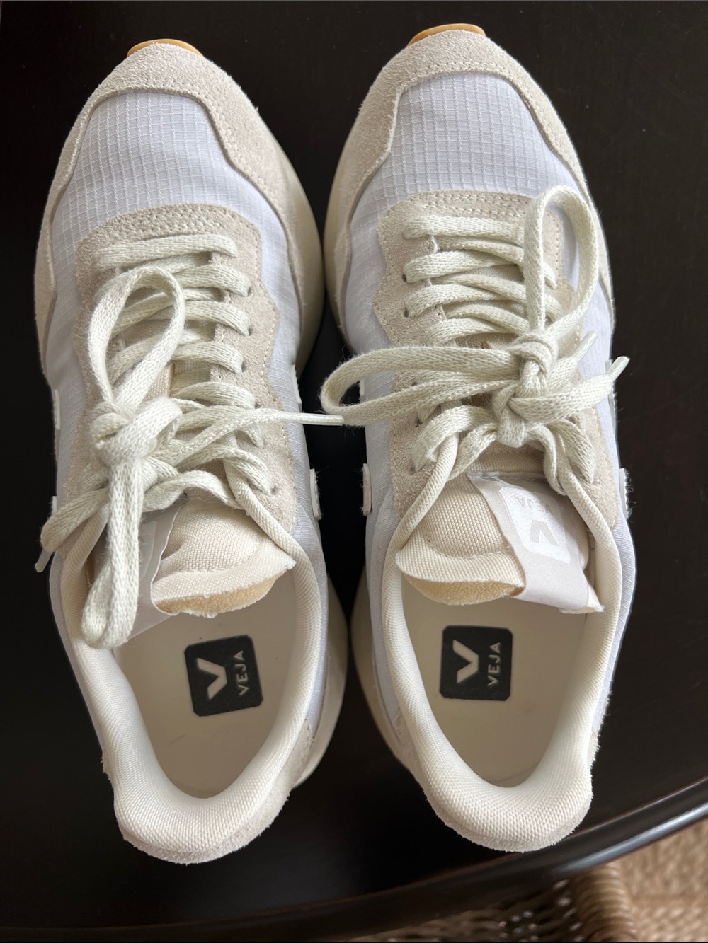 Veja Women’s White and Cream Retro Runner Sneakers
